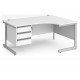 Harlow Cantilever Ergonomic Desk with Three Drawer Pedestal